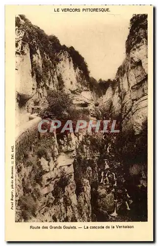 Vercors Ansichtskarte AK Route des grands goulets La cascade de la Vernaison