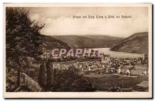 Ansichtskarte AK Bingen mit Burg Klopp u Blick ins Rheintal