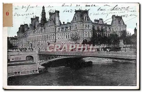 Paris Cartes postales L&#39hotel de ville et le pont d&#39arcole