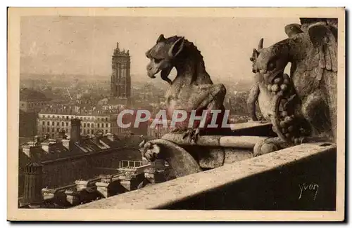 Paris Ansichtskarte AK Notre Dame Chimeres Tour St Jacques et le SAcre Coeur