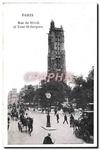 Paris Ansichtskarte AK Rue de Rivoli et Tour St Jacques