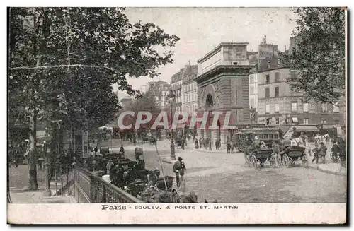 Paris Cartes postales Boulevard et Porte Saint Martin