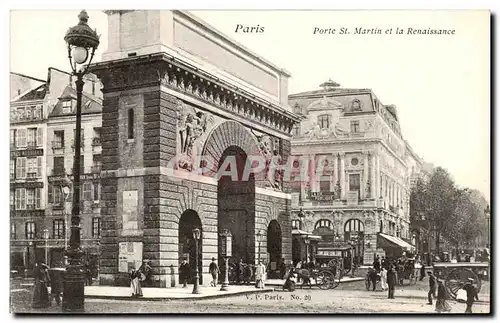 Paris Cartes postales Porte Saint Martin et la Renaissance