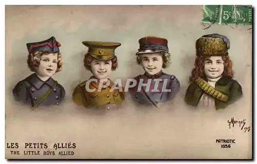 Cartes postales Fantaisie Enfants Les petits allies the little boys allied (militaria)