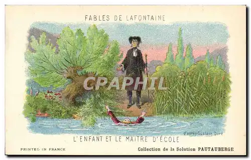 Cartes postales Fantaisie FAbles de la Fontaine l&#39enfant et le maitre d&#39ecole (Pautauberge Gustave Dore)