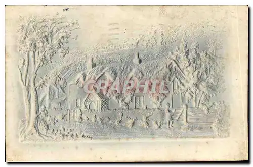 Ansichtskarte AK Fantaisie CArte en relief Maison sous la neige