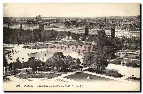 Paris Cartes postales Panorama du jardin des Tuileries