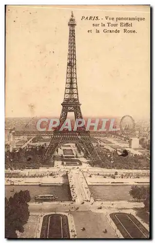 Paris Cartes postales Vue panoramique sur la Tour Eiffel et la grande roue