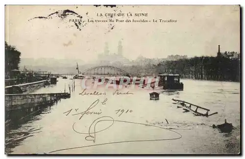 Paris Ansichtskarte AK Les travaux du pont des Invalides Le Trocadero