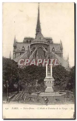 Ansichtskarte AK Paris Notre Dame L&#39abside et fontaine de la vierge