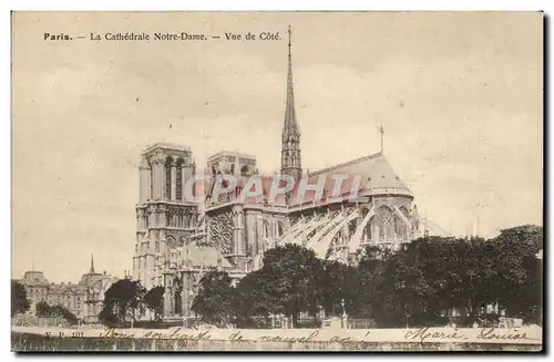 Cartes postales Paris Notre Dame Vu de cote