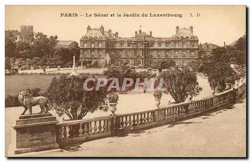 Ansichtskarte AK Paris Le Senat et le jardin du Luxembourg