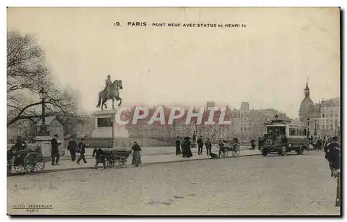 Paris Cartes postales Le pont neuf avec statue de Henri IV