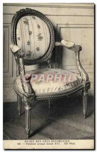 Paris Cartes postales Musee des Arts Decoratifs Fauteuil Louis XVI