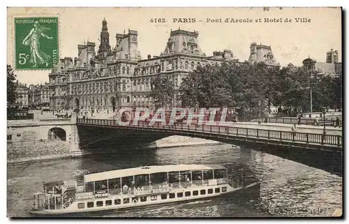 Paris Cartes postales Pont d&#39Arcole et hotel de ville