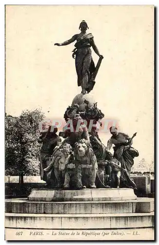 Paris Ansichtskarte AK La statue de la Republique (par Dalou) (lion)