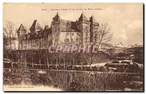 Pau Cartes postales Chateau Henri IV et le pic du midi d&#39Ossau