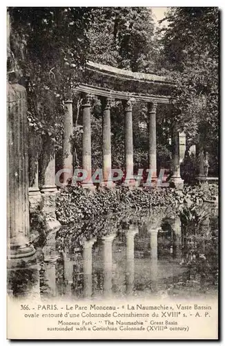 Paris Ansichtskarte AK Le parc Monceau La Naumachie Vaste bassin ovale entoure d&#39une colonnade Corinthienne du