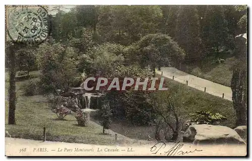 Paris Ansichtskarte AK Le parc Monsouris la cascade