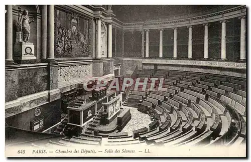 Paris Cartes postales Chambre des deputes Salle des seances