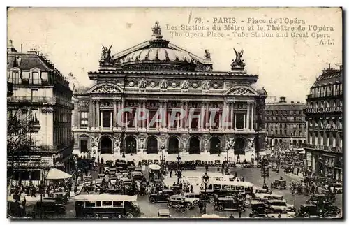 Paris Cartes postales opera Les stations de Metro