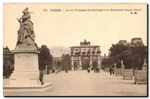 Paris Ansichtskarte AK Arc de triomphe du Carrousel et le monument (Quand meme)