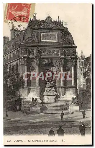 Paris Cartes postales La fontaine Saint Michel