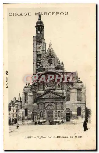 Paris Cartes postales Eglise Saint Etienne du Mont (publicite Cirage Marcerou)