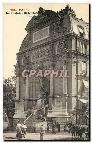 Paris Ansichtskarte AK La fontaine Saint Michel