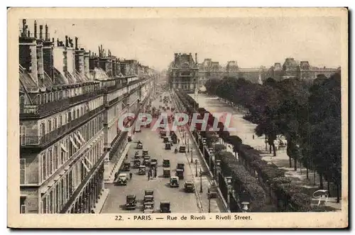 Paris Ansichtskarte AK Rue de Rivoli (Louvre)