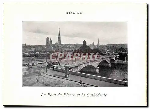 Rouen Cartes postales Le pont de pierre et la cathedrale
