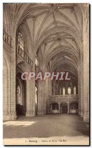 Bourg Cartes postales La nef de l'eglise de Brou
