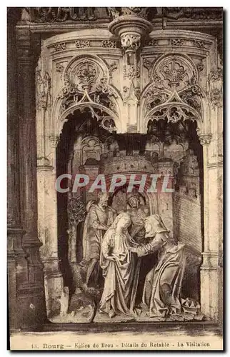 Bourg Cartes postales Details du retable La visitation Eglise de Brou