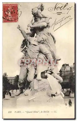 Paris Cartes postales Quand meme de Merci (statue Louvre)