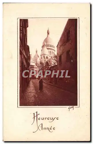 Paris Ansichtskarte AK Montmartre Sacre Coeur Heureuse annee