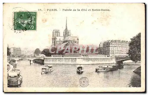 Paris Cartes postales Pointe de la cite et Notre Dame