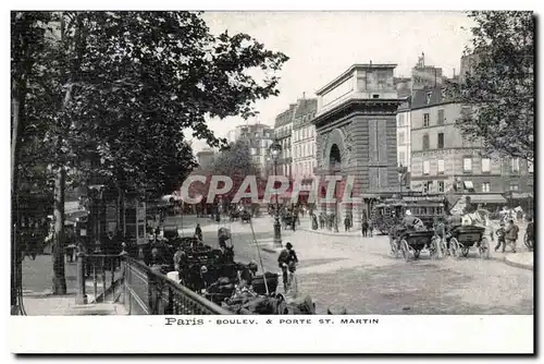 Paris Cartes postales Boulevard et porte Saint Martin