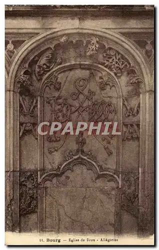 Bourg Cartes postales Eglise de Brou Allegories
