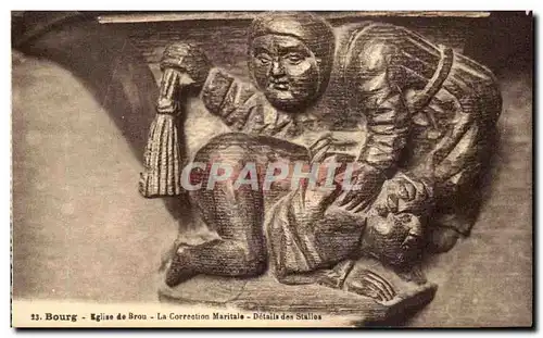 Bourg Cartes postales Eglise de Brou La correction maritale Details des stalles