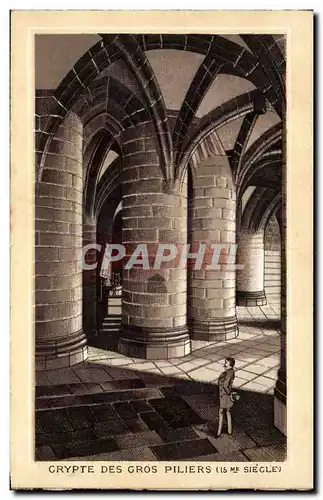 Cartes postales Mont Saint Michel Crypte des gros piliers (15eme)