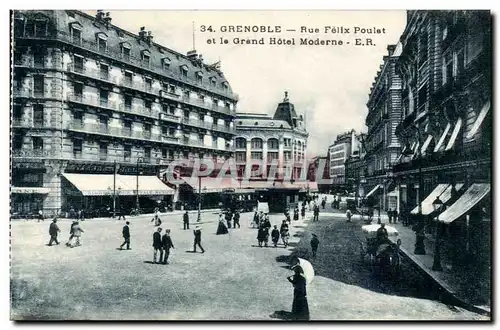 Grenoble Ansichtskarte AK Rue Felix Poulat et le grand hotel Moderne