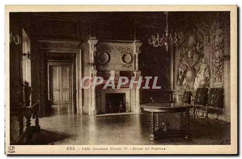 Pau Cartes postales le chateau de Henri IV SAlon de famille