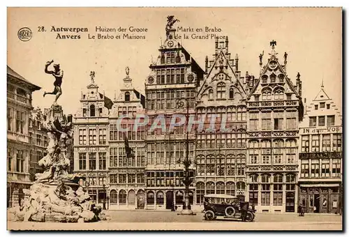 Belgique Belgie Anvers Ansichtskarte AK Le Brabo et maisons de la grand place