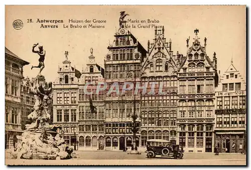 Belgique Belgie Anvers Cartes postales Le Brabo et maisons de la grand place