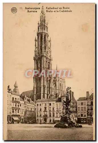 Belgique Belgie Anvers Ansichtskarte AK Brabo et la cathedrale