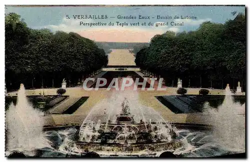 Versailles Ansichtskarte AK Le chateau Grandes eaux Bassin de latone Perspective du tapis vert et du grand canal