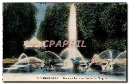 Versailles Cartes postales Le chateau Grandes eaux du bassin du Dragon