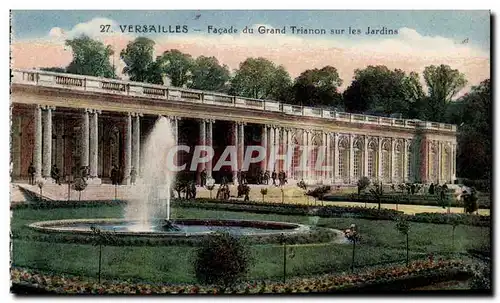 Versailles Cartes postales Le chateau Facade du grand Trianon sur les jardins