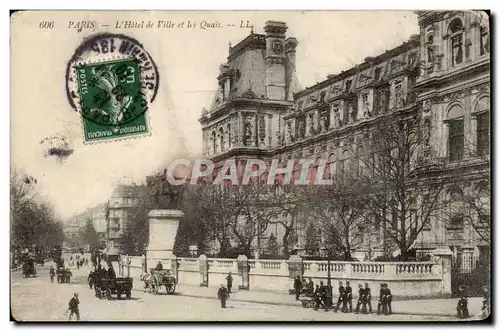 Paris Cartes postales L&#39hotel de ville et les quais