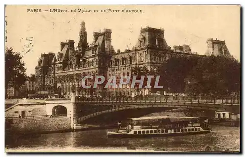 Paris Cartes postales L&#39hotel de ville et le pont d&#39Arcole